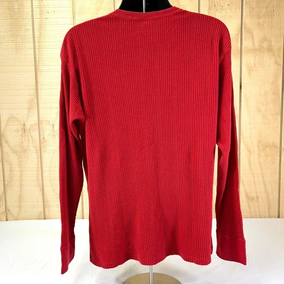 Polo Ralph Lauren Red Waffle Knit Long Sleeve Thermal Shirt X-Large - Picture 11 of 16